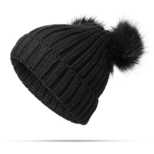 Jual WA6 Womens Fur Ball Cap Pom Pom 
