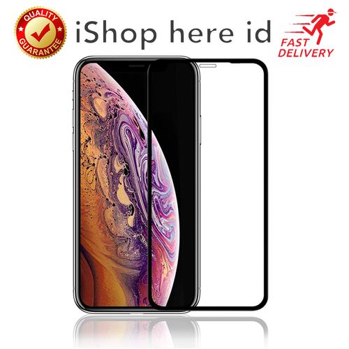 Foto Produk HD 9H Full Cover Tempered Glass Anti Gores iPhone X XR XS 11 Pro Max - X - XS - 11 Pro, Hitam dari iShop Here