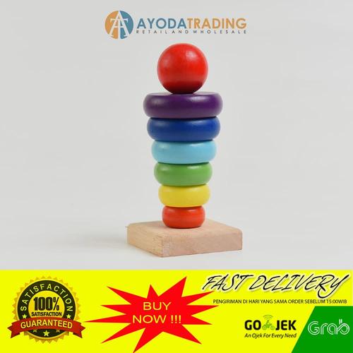 Foto Produk Mainan Kayu Edukasi Rainbow Tower dari Ayoda Trading