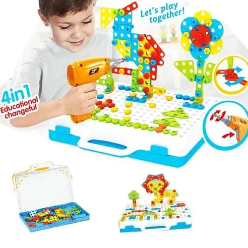 Foto Produk Mainan Edukasi Anak PUZZLE BOR/DRILL/SCREW PUZZLE CREATIVE PUZZLE 4~1 dari lovely kayy