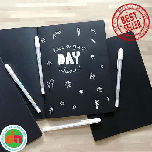Foto Produk Black Paper Plain Notebook / Buku Catatan Kertas Hitam dari Diary and Notes Collecti