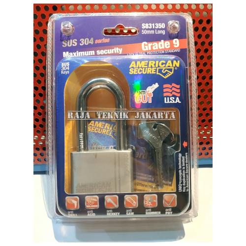Foto Produk Gembok American Secure 50mm Panjang/ American Secure Padlock 50mm Long dari Raja Teknik Jakarta