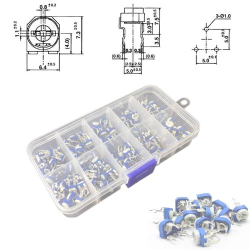 Gambar 100 pcs RM065 Resistor Variabel / variable resistor / potentiometer dari TOKO BEY Kota Tangerang Selatan Tokopedia