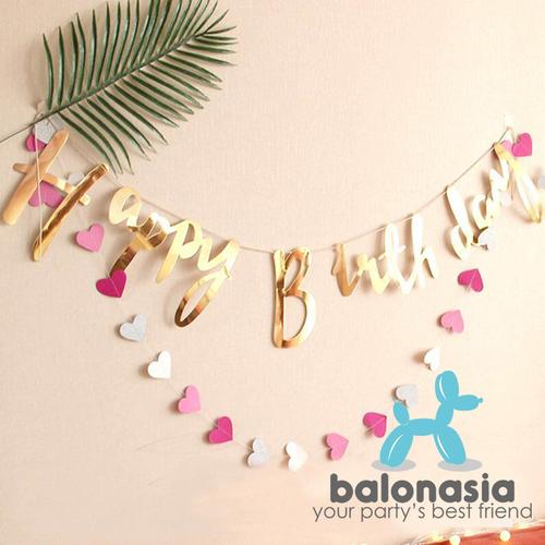 Foto Produk Banner Ulang Tahun Latin / Bunting Flag Happy Birthday - Silver dari Balonasia