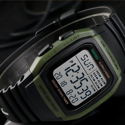 Gambar Jam Tangan Pria Digital SKMEI 1278 ARMYGREEN Water Resistant 50m dari SKMEI OFFICIAL STORE Kab. Tangerang Tokopedia