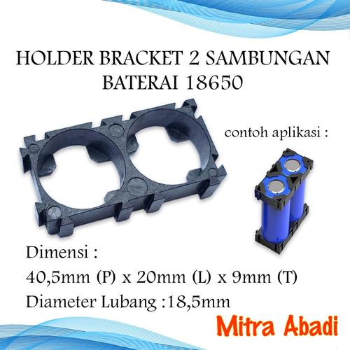 Foto Produk Holder Bracket 2 Sambungan Batre/Baterai 18650 dari Toko Mitra Abadi
