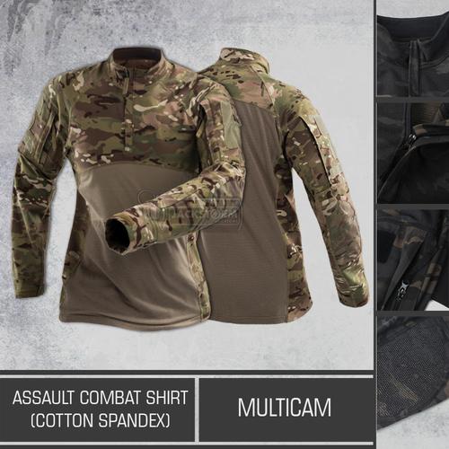 Foto Produk Assault Combat Shirt (Cotton Spandex) Multicam dari Jackstorm Tactical Store