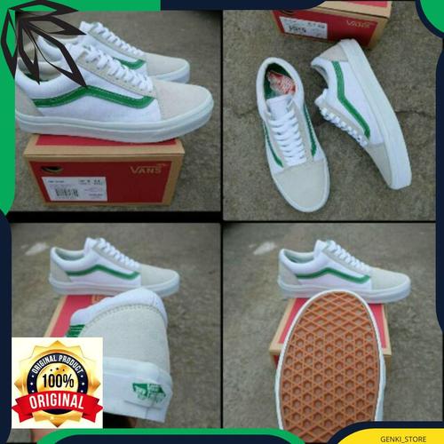 Jual Vans Oldskool White green Grey 