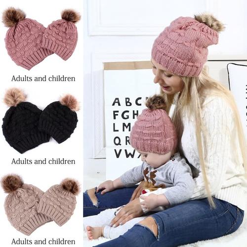 Jual 2pcs/set Mom Baby Knit Hat Warm 
