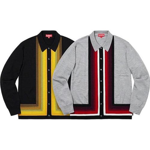 supreme vertical stripe knit polo