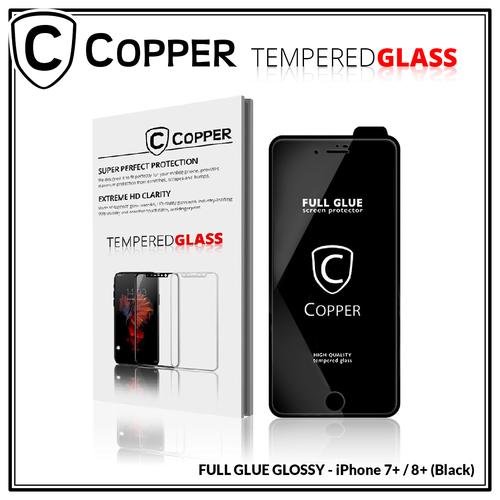 Gambar Iphone 7 plus / 8 plus -COPPER Tempered Glass Full Glue PREMIUM Glossy - Hitam, TG GLOSSY+CASE dari Copper Indonesia undefined Tokopedia