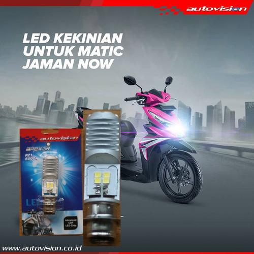 Foto Produk Lampu LED Motor AUTOVISION Honda Beat FI (putih) Bohlam RZ1 Grs 6bln dari Bohlam HID