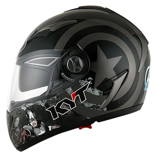 Jual Helm KYT Alpha Venom Captain America Black Gunmetal Avenger