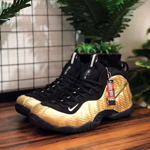 foamposite gold black