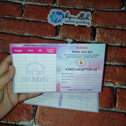 Jual Kartu Akseptor KB bidan kartu KB keluarga berencana - Kota ...