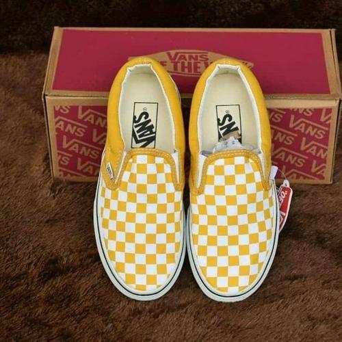 vans yellow gingham