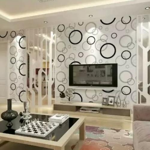 Foto Produk Bubble Black White Wallpaper Dinding 10M x 45Cm dari Grosir Laris