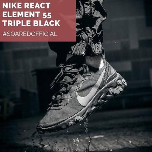 nike react element 55 triple black