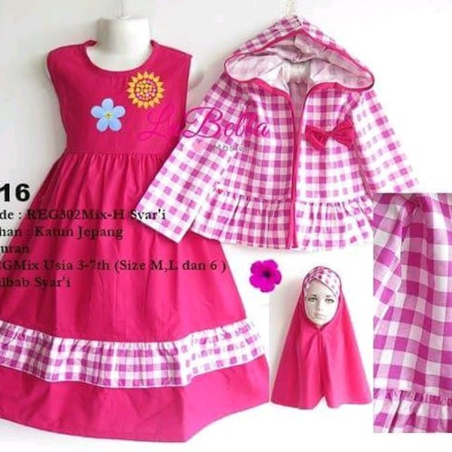 Foto Produk baju setelan anak perempuan pink berkualitas dari moel poetra shop