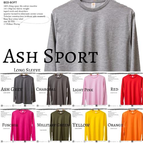 Foto Produk Kaos Polos Oblong ES Long Sleeve 100% Cotton 30s SERI 1 pria wanita - Orange, M dari KaosPolosManado