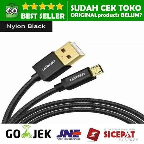 Foto Produk UGREEN KABEL fast CHARGER MICRO USB 2A 2 meter NYLON 2M note 4 5 S4 s5 dari ORIGINALsolution