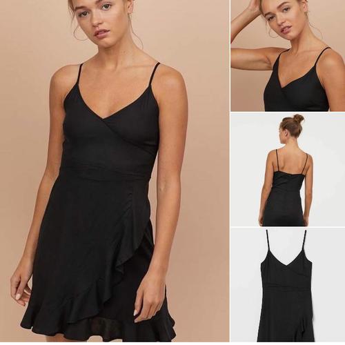 Jual Dress H\u0026M V-Neck Flared - Black 