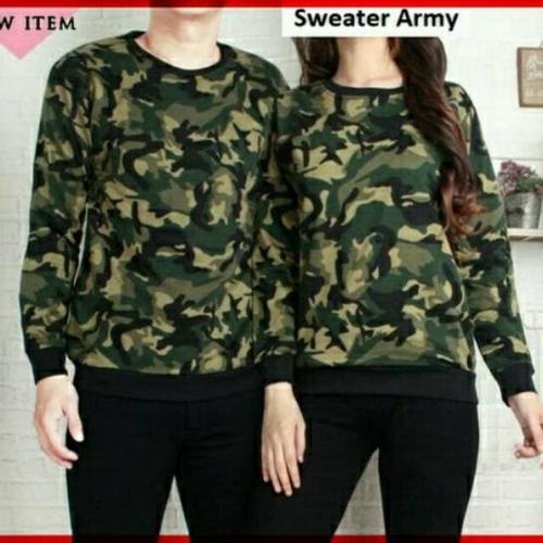 Foto Produk kaos couple army lengan panjang - sweater couple army dari Grosir Baju Couple :)