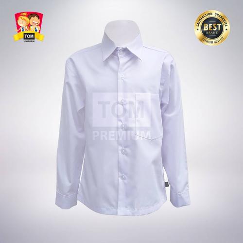 Foto Produk Seragam TOM - Kemeja Putih Polos Tangan Panjang (Anak) - No 4 dari Tom Uniforms