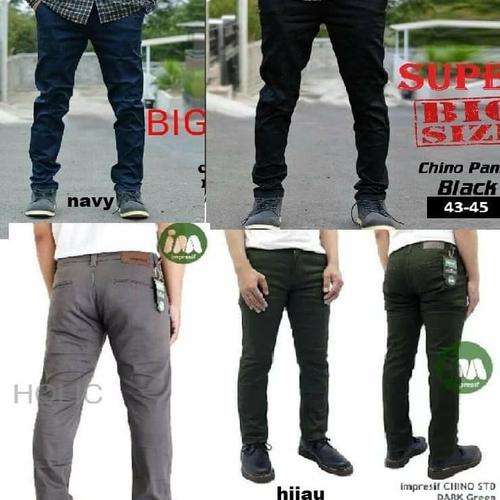 Foto Produk Celana Pria Chino HITAM SUPER BIG SIZE-BLACK-JUMBO-42-43-44-45 dari sepatu azer