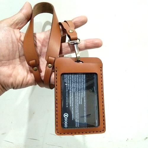Foto Produk Id Card Name tag Kulit Asli Card Holder Custom Nama/ Logo dari Fruna Phonsel