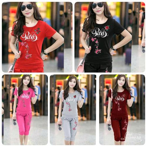 Foto Produk STELAN WANITA PARIS MERAH ABU HITAM MERAH MURAH blouse dan celana dari KPStore Fashion Online