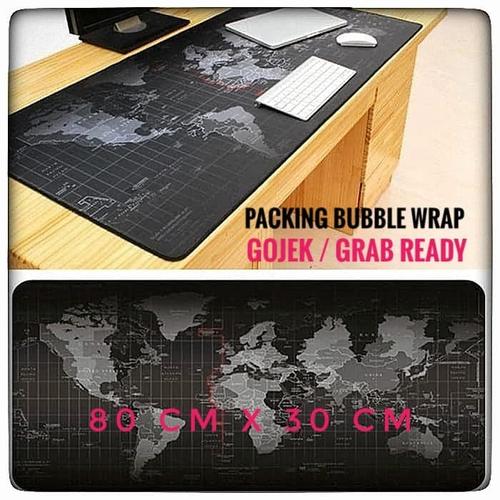 Foto Produk Mousepad Gaming Besar Motif Peta Dunia 80 x 30 cm - Black dari ZigZag-Store
