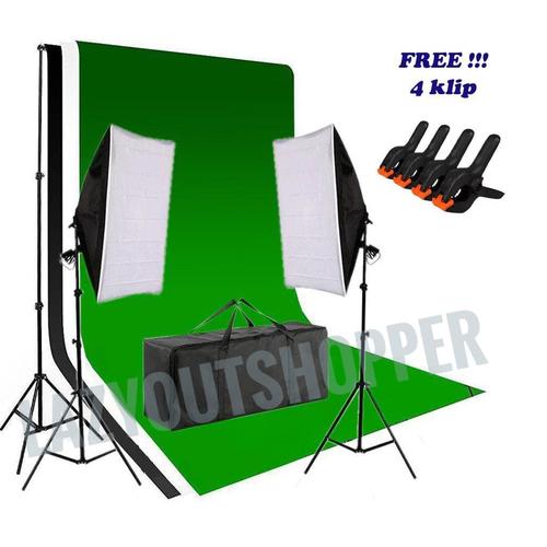Foto Produk lampu fotografi softbox light stand dengan lampu 5500k dari lazyoutshopper E Centre