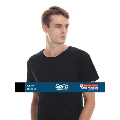 Foto Produk GoFit Cotton Combed 30S Black Kaos Pria kaos polos nsa gildan - M dari Gofit Apparel