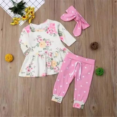 Foto Produk setelan baju bayi polkadot pink flower cantik dari celestial_babyshop