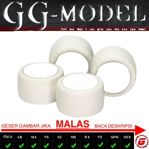 Foto Produk TAMIYA 15415 SMALL DIA WHITE ARCHED TIRES SUPER HARD / BAN SUPER HARD dari GG Model Tamiya