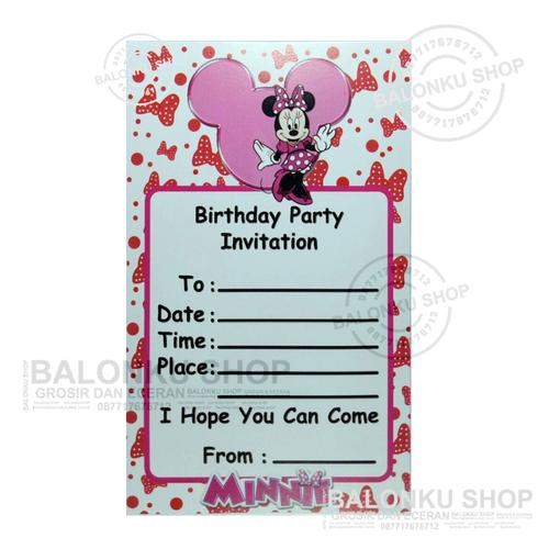Jual Kartu Undangan Ulang Tahun Minnie Mouse - Kota Tangerang Selatan ...