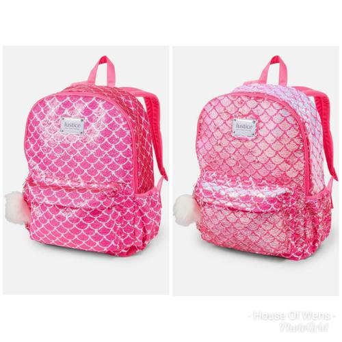 Promo JUSTICE MERMAID FLIP SEQUIN BACKPACK TAS JUSTICE BACKPACK