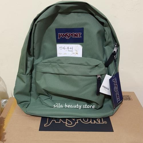 muted green jansport backpack