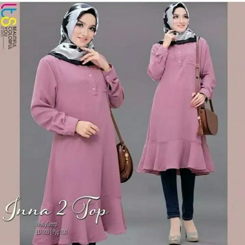Foto Produk Busana Muslim Baju Atasan Wanita Tunik INNA Terbaru Termurah Terlaris dari Zy's Distro