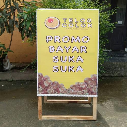 Jual Standing Banner Kayu Papan Promosi Murah Ukuran 130x70 cm - Kota