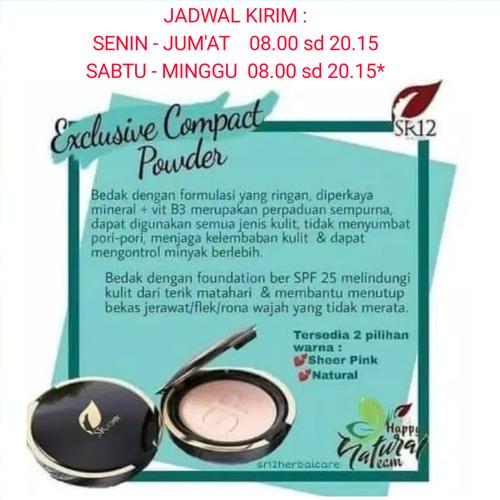 Foto Produk SR12 BEDAK / COMPACT POWDER SR 12/NATURAL/ SHEER PINK / ANTI CEMONG - NATURAL dari CV ARFA