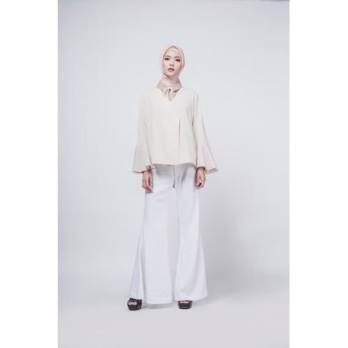 Foto Produk Cream plum sleeves shirt - Cokelat dari ASK by Asky Febrianti