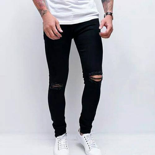 Jual ripped skinny jeans - Hitam, 28 