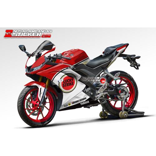 Jual Decal Motor Sticker Motor Yamaha R15 V3 Lucky Strike Merah - Max ...