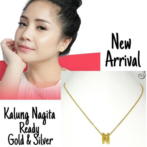 Foto Produk Kalung Nagita Titanium - Huruf A-Z Aksesoris Inisial Nama -T036 dari Pusat Grosir Xuping