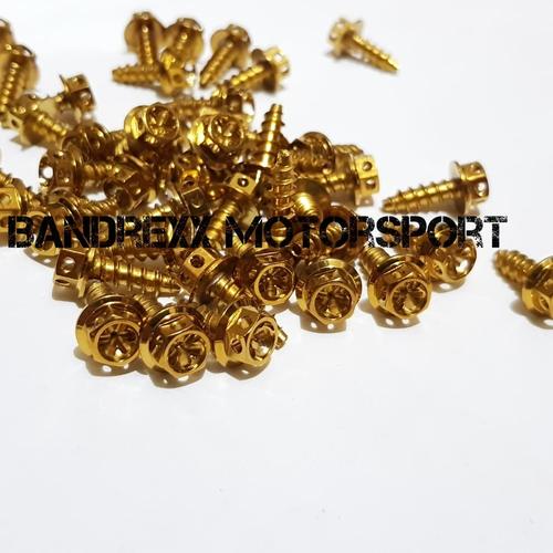 Foto Produk Baut Skrup Body Probolt Gold Mio-Nmax-Aerox 155-Fino-Nouvo-Soul GT dari Bandrexx Motorsport