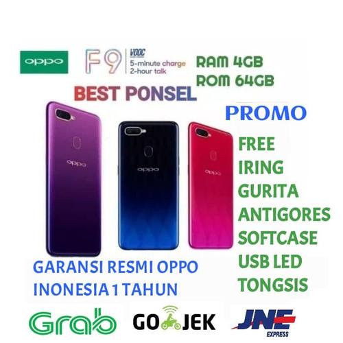 Foto Produk OPPO F9 RAM 4GB/64GB GARANSI RESMI OPPO INDONESIA 1 TAHUN - Biru dari BEST PONSEL