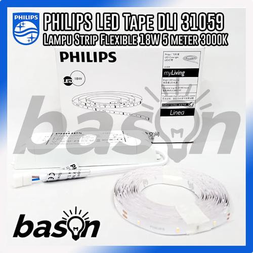 Foto Produk PHILIPS DLI 31059 LED tape flexible 3000K Warm White 18W 5m - Kuning dari bason