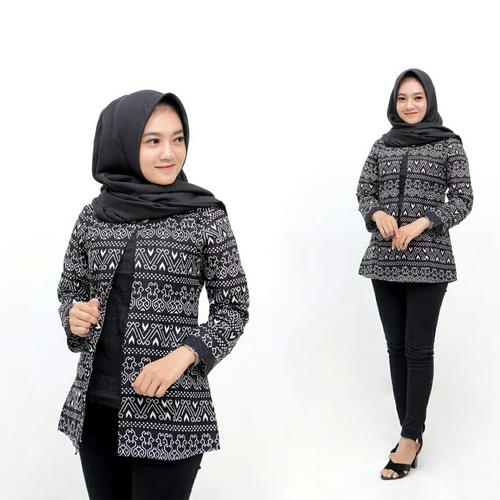 Foto Produk Baju Atasan Wanita Blazer Batik Baju Kantor Baju Kerja Kekinian - gambar 1, M dari ARM Shop Batang